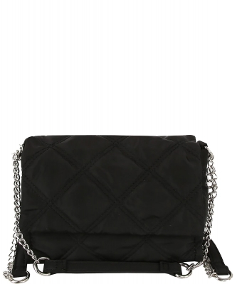 Quilted Nylon Crossbody Bag LHU481 BLACK